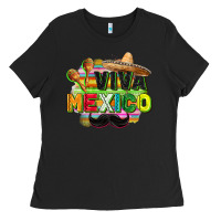 Black Viva Mexico Ladies Tee - FaDigitalArtStudio