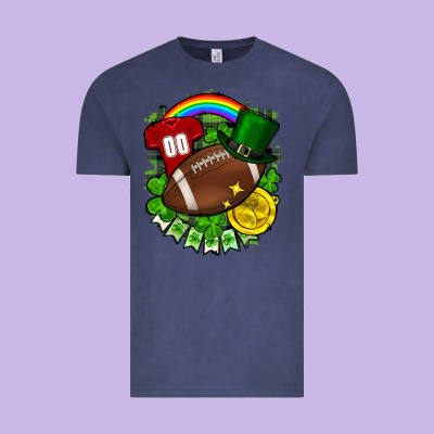 St. Patrick's Day American Football Vintage Tee Designed By Fadigitalartstudio
