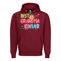 Burgundy best grandma ever Zipper Hoodie - JahusDesignShop