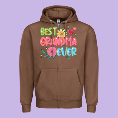 Best Grandma Ever Zipper Hoodie Designed By Jahusdesignshop