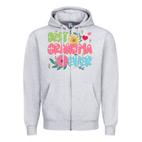 Heather Grey best grandma ever Zipper Hoodie - JahusDesignShop