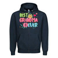Navy best grandma ever Zipper Hoodie - JahusDesignShop