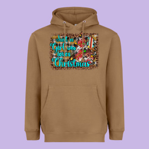 Just A Girl Who Loves Christmas Heavyweight Hoodie Designed By Jahusdesignshop