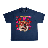 Navy valentine's day  brown english bulldog Urban Heavy Tee - RanaPortraitStore