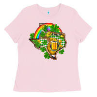 Bubblegum Pink Texas St. Patrick's Day Ladies Tee - OliviaCreatesArt
