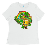 White Texas St. Patrick's Day Ladies Tee - OliviaCreatesArt