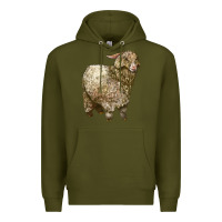 Army Green Angora Goat Premium Hoodie - LillyAllenDesigns