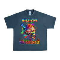 Midnight Navy Autism seeing in the world differently Urban Heavy Tee - FaDigitalArtStudio