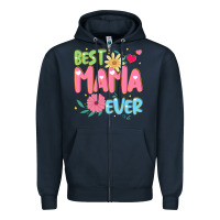 Navy best mama ever Zipper Hoodie - JahusDesignShop