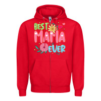 Red best mama ever Zipper Hoodie - JahusDesignShop
