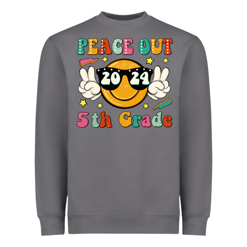 Peace Out 2024 5th Grade Heavyweight Sweatshirt by JahusDesignShop | Teevron