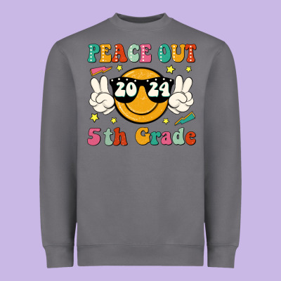 Peace Out 2024 5th Grade Heavyweight Sweatshirt Designed By Jahusdesignshop
