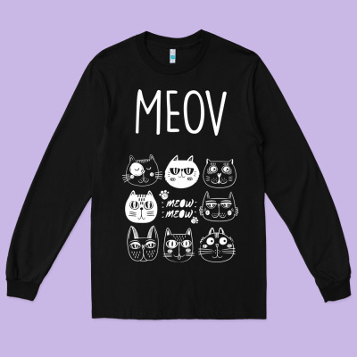 Meow Long Sleeve Tee Designed By Bettercallsaul
