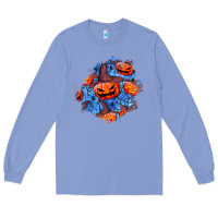 Colony Blue halloween pumpkin patch  5 Long Sleeve Tee - BundleAndBundleShop