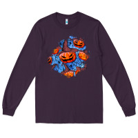 Plum halloween pumpkin patch  5 Long Sleeve Tee - BundleAndBundleShop
