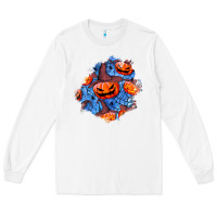 White halloween pumpkin patch  5 Long Sleeve Tee - BundleAndBundleShop
