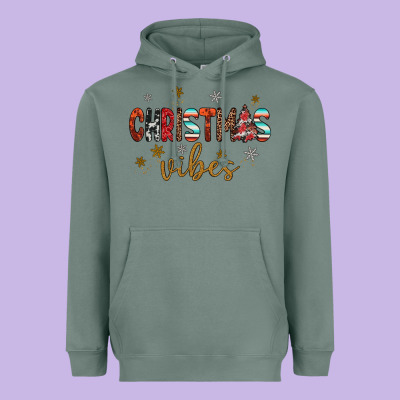 Christmas Vibes Heavyweight Hoodie Designed By Jahusdesignshop