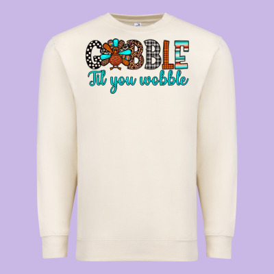 Gobble Til Tou Wobble Premium Sweatshirt Designed By Jahusdesignshop