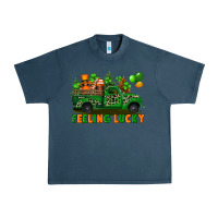 Midnight Navy feeling lucky with gnomes on truck Urban Heavy Tee - FaDigitalArtStudio