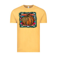 Vintage Mustard leopard pumpkin with serape background Vintage Tee - RanaPortraitStore