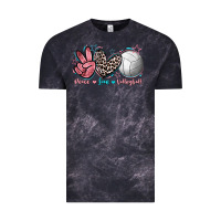 Cloud Black Peace Love Volleyball Vintage Tee - FaDigitalArtStudio