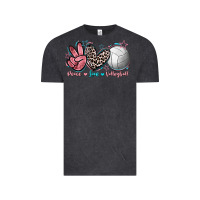 Vintage Black Peace Love Volleyball Vintage Tee - FaDigitalArtStudio