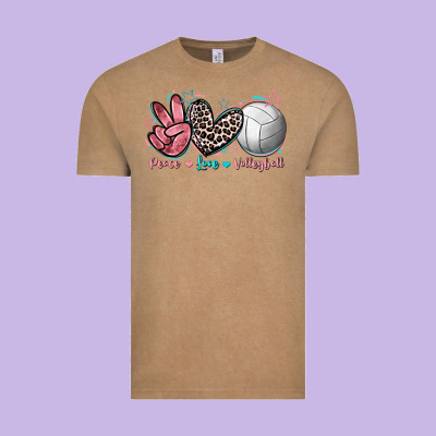 Peace Love Volleyball Vintage Tee Designed By Fadigitalartstudio