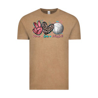 Vintage Coffee Peace Love Volleyball Vintage Tee - FaDigitalArtStudio