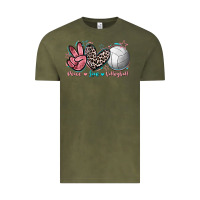 Vintage Olive Peace Love Volleyball Vintage Tee - FaDigitalArtStudio