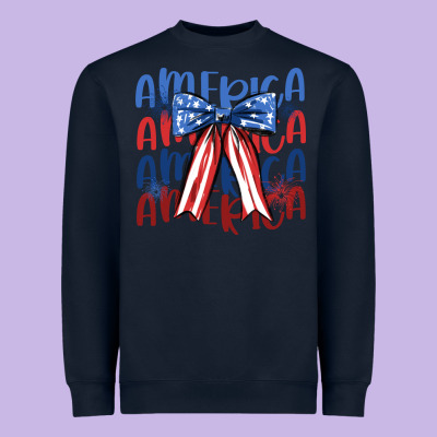 America Ribbon Heavyweight Sweatshirt Designed By Jahusdesignshop