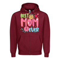 Burgundy best mom ever Zipper Hoodie - JahusDesignShop