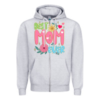 Heather Grey best mom ever Zipper Hoodie - JahusDesignShop
