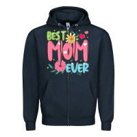 Navy best mom ever Zipper Hoodie - JahusDesignShop