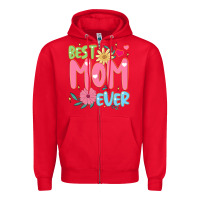 Red best mom ever Zipper Hoodie - JahusDesignShop