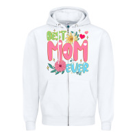 White best mom ever Zipper Hoodie - JahusDesignShop