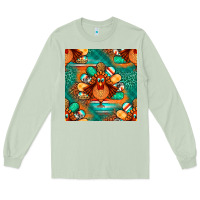 Matcha thanksgiving  turkey seamless pattern Long Sleeve Tee - BundleAndBundleShop
