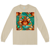 Mushroom thanksgiving  turkey seamless pattern Long Sleeve Tee - BundleAndBundleShop