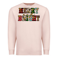 Pale Pink merry and bright Premium Sweatshirt - JahusDesignShop