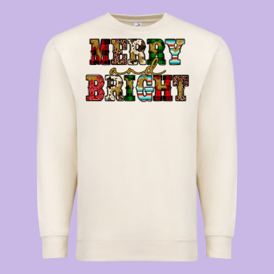 Merry And Bright Premium Sweatshirt Designed By Jahusdesignshop