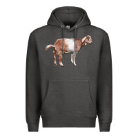 Charcoal Heather Nubian Goat Premium Hoodie - LillyAllenDesigns