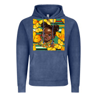 Vintage Denim juneteenth afro girl seamless pattern Vintage Hoodie - BundleAndBundleShop