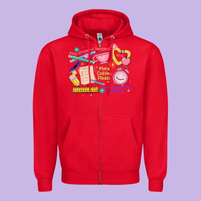 Teacher Stuff Zipper Hoodie Designed By Jahusdesignshop