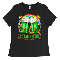 Black St. Patrick's Day beer Ladies Tee - OliviaCreatesArt