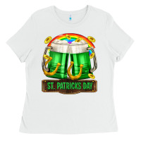 White St. Patrick's Day beer Ladies Tee - OliviaCreatesArt