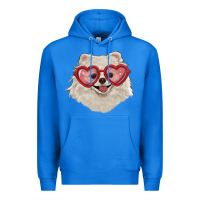 True Royal white pomeranian with love glasses Premium Hoodie - RanaPortraitStore