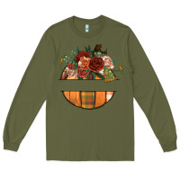 Army Green customize floral pumpkin Long Sleeve Tee - BundleAndBundleShop