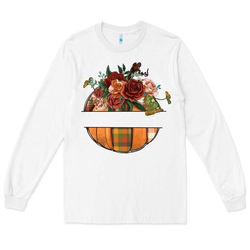 Customize Floral Pumpkin Long Sleeve Tee by BundleAndBundleShop | Teevron