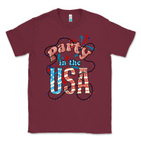 Burgundy Party in the USA 4th of july Classic Tee - HowdyJamesFarm