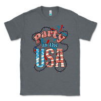 Charcoal Heather Party in the USA 4th of july Classic Tee - HowdyJamesFarm