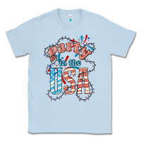 Dusty Blue Party in the USA 4th of july Classic Tee - HowdyJamesFarm